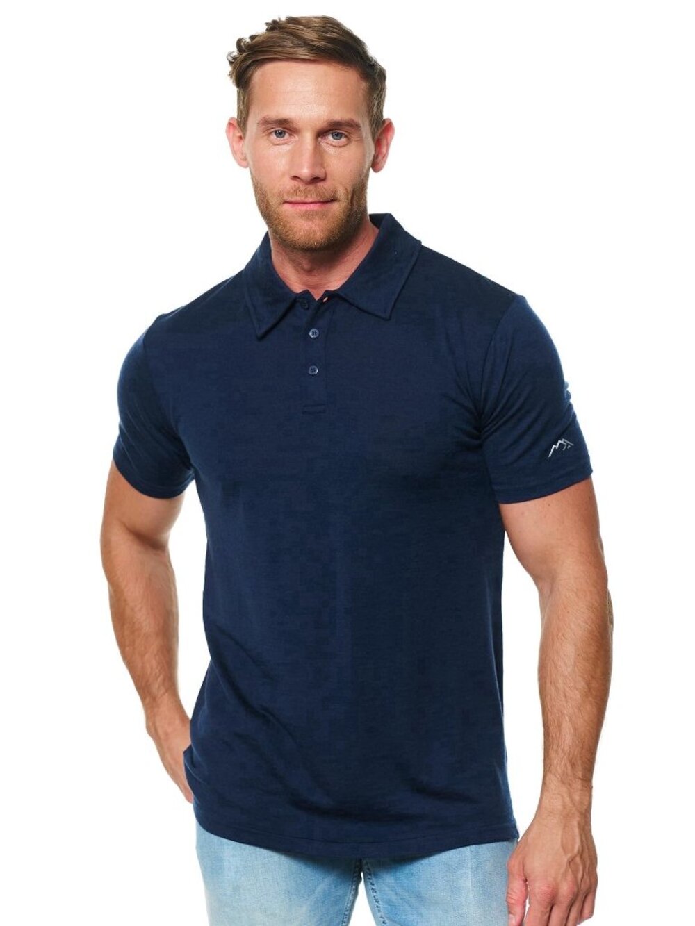 Merino.tech Men’s Merino Wool Short Sleeve Polo Shirt (Midnigh Navy)